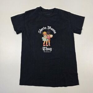 40s & Shorties Shirt Mens Small Black Shorty Wanna Thug Graphic Streetwear Tee